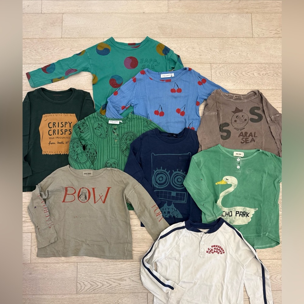 Bobo choses & mini Rodini lot of Kids Long-Sleeve Shirt Bundle size 4/5 & 6